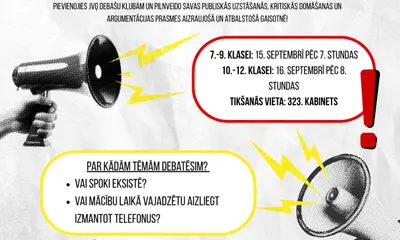 Debašu klubs aicina jaunus dalībniekus
