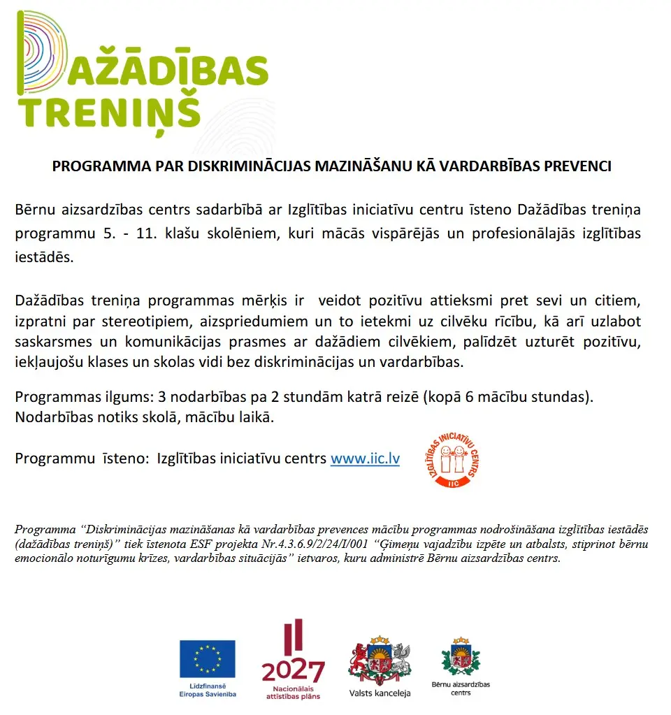 Iesaistīsimies programmā "Dažādības treniņš"