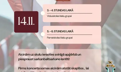 Skolā norisināsies Latvijas valsts svētku koncerts