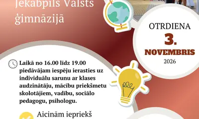 Vecāku pēcpusdiena Jēkabpils Valsts ģimnāzijā 3.novembrī